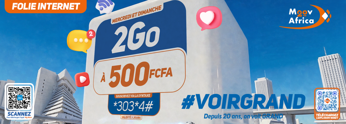 bannière 2Go campagne 20 ans Moov